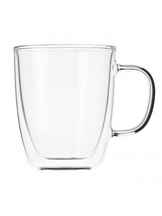 Набір кружок Ardesto 400 мл., h-11,2 см., з подвійними стінками, 2 шт., боросилікатне скло