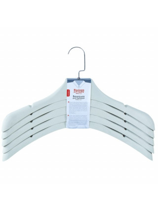 Набір вішаків для верхнього одягу великих Алеана 45,5*6 см. 5 шт. (біла троянда)