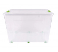 Контейнер універсальний на колесах "Smart Box" 70л., 59*39*40,5 см (прозорий/оливковий/оливковий)