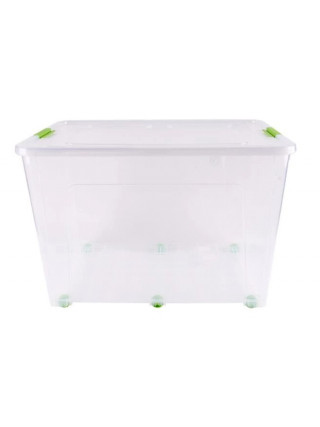 Контейнер універсальний на колесах "Smart Box" 70л., 59*39*40,5 см (прозорий/оливковий/оливковий)
