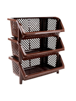 Етажерка універсальна на 3 секції, 59*38*67 см (коричневий)