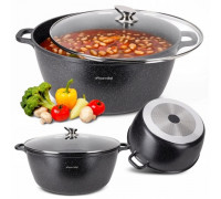 Каструля Kamille 18,5 л 40*17.5 см із литого алюмінію з антипригарним покриттям з кришкою 