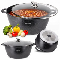 Каструля Kamille 18,5 л 40*17.5 см із литого алюмінію з антипригарним покриттям з кришкою 