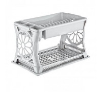 Сушка для посуду 2-х ярусна Irak Plastik 47*30*28 см пластикова (біла)