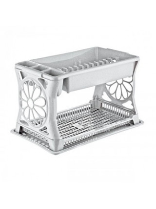 Сушка для посуду 2-х ярусна Irak Plastik 47*30*28 см пластикова (біла)