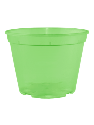Вазон дренажний 14*10,5 см; 1,06 л (салатовий-прозорий)