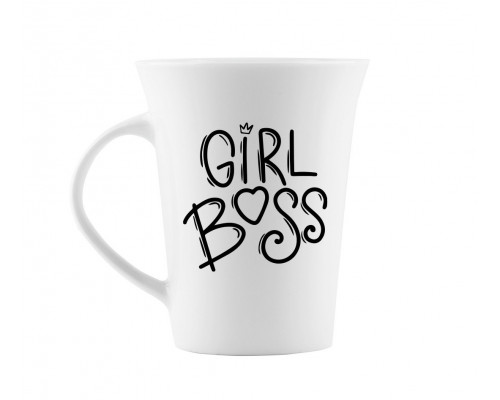 Кружка 360 мл Kvarta Girl boss тюльпан + подарункова  коробка