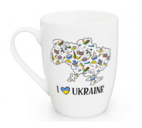 Кружка 360 мл Kvarta I love Ukraine  капучіно + подарункова коробка