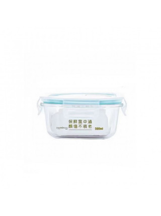 Контейнер скляний герметичний Helios для зберігання квадратний з кришкою 800 мл 1шт