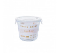 Контейнер скляний герметичний Helios для зберігання круглий високий з кришкою 700 мл 