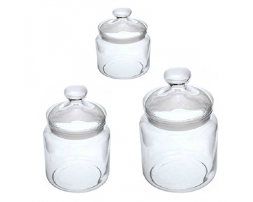 Набір банок скляних Luminarc Pot Club Plumes 3 шт (0,5 л, 0,75 л, 1 л)  