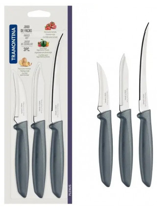 Набір ножів Tramontina PLENUS grey 3 пр.