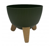 Вазон Elif plastik NOSTALGIA BOWL, на ніжках 19см (зелений темний)