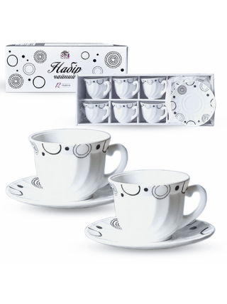 Сервіз чайний S&T Абстакція 12 пр. (чашка-190мл, блюдце-14см)