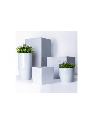 Вазон "Квадро" низький 22*22*21 см. 2,7 л (світлий бетон)