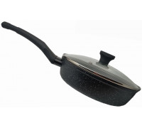 Сковорода глибока Krauzer Prime Titan-Granite 28*7 см з кришкою, кована