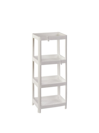 Поличка в ванну кімнату 4-х ярусна Алеана прямокутна 36* 23*105 см. (біла)