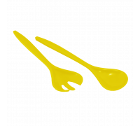 Набір ложка та виделка для салату (жовтий-прозорий)