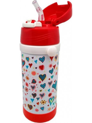 Термос дитячий Krauzer червоний 350 мл з трубочкою 