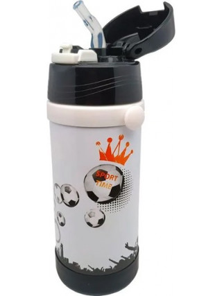 Термос дитячий Krauzer чорний 350 мл з трубочкою 