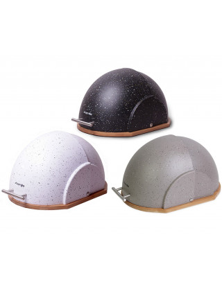 Хлібниця Kamille (черепаха) 38,5*26,5*20 см., бамбукова основа (чорний-мармур, бiлий-мармур)