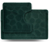 Набір килимів в ванну кімнату Dariana Літл "Камні" 45*71+45*43 см (2шт.) (зелений)