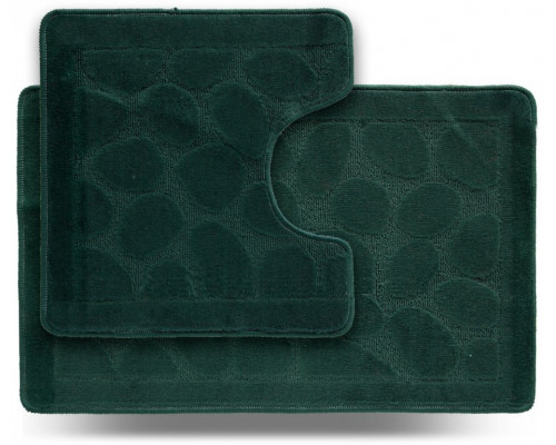 Набір килимів в ванну кімнату Dariana Літл "Камні" 45*71+45*43 см (2шт.) (зелений)
