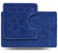 Набір килимів в ванну кімнату Dariana Літл "Камні" 45*71+45*43 см (2шт.) (синій)