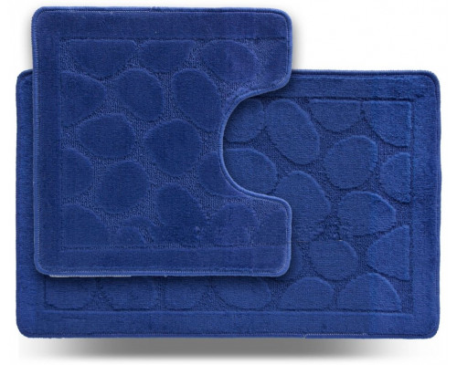 Набір килимів в ванну кімнату Dariana Літл "Камні" 45*71+45*43 см (2шт.) (синій)