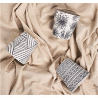 Вазон ЗІ ВСТАВКОЮ "Деко" 13*12,5 см. 1,1 л з декором (Етно: білий)