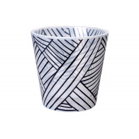 Вазон ЗІ ВСТАВКОЮ "Деко" 13*12,5 см.1,1 л з декором (Етно: прозорий)