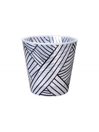 Вазон ЗІ ВСТАВКОЮ "Деко" 13*12,5 см.1,1 л з декором (Етно: прозорий)