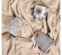 Вазон ЗІ ВСТАВКОЮ "Деко" 16*15,5 см. 1,8 л з декором (Етно: білий)