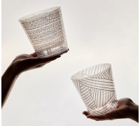 Вазон ЗІ ВСТАВКОЮ "Деко" 16*15,5 см. 1,8 л з декором (Етно: прозорий)