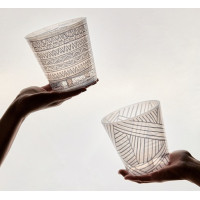 Вазон ЗІ ВСТАВКОЮ "Деко" 16*15,5 см. 1,8 л з декором (Етно: прозорий)