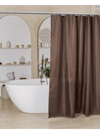 Штора для ванної кімнати та душу, текстиль, 180*180 см (коричневий)