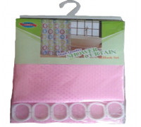 Штора для ванної кімнати та душу, текстиль, 180*180 см (рожева)