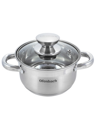 Каструля Ofenbach 1,1 л., 14*8,5 см., із нержавіючої сталі з кришкою