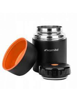 Термос харчовий Kamille Black 500 мл. з нержавіючої сталі