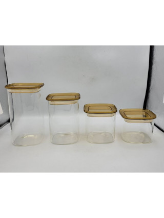 Ємність скляна Vittora, 1500 мл з пластиковою кришкою (прямокутна)