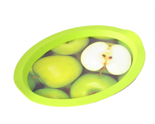 Піднос пластиковий ОВАЛЬНИЙ 47*35*4 см з декором (Яблуко)