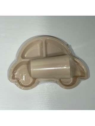 Набір дитячого посуду: тарілка "Машинка" + стакан