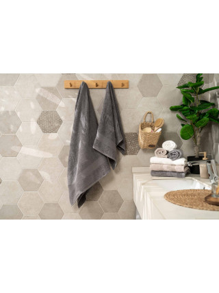 Рушник махровий Ardesto Benefit, 50х90см, 100% бавовна, сірий