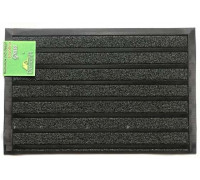 Килим гумовий Dariana Grass Stripe 40*60 см., з ворсовим покриттям (чорний)