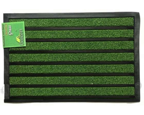 Килим гумовий Dariana Grass Stripe 45*75 см., з ворсовим покриттям (зелений)