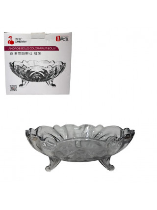 Салатниця-фруктівниця на ніжках скляна Red Cherry Еніо дим 232 мм 1250 мл
