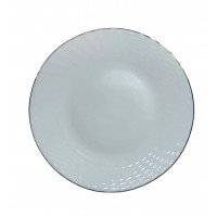 Тарілка обідня Helios 250 мм склокерамічна біла рифлена із золотом 