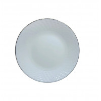 Тарілка десертна Helios 190 мм склокерамічна біла рифлена із золотом 