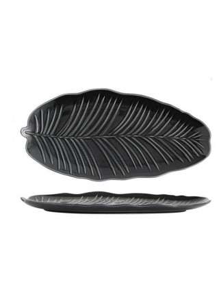 Блюдо овальне Limited Edition Leaf Black 30x16.8 см
