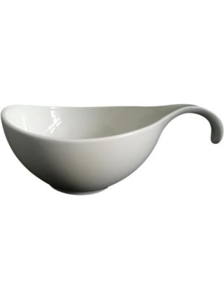 Салатник з ручкою Ardesto, 360мл, порцеляна, білий